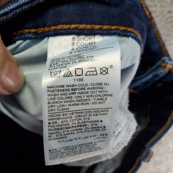 Old Navy Jeans Womens 8 Short Blue Mid-Rise Kicker Boot-Cut Cropped - Picture 3 of 9